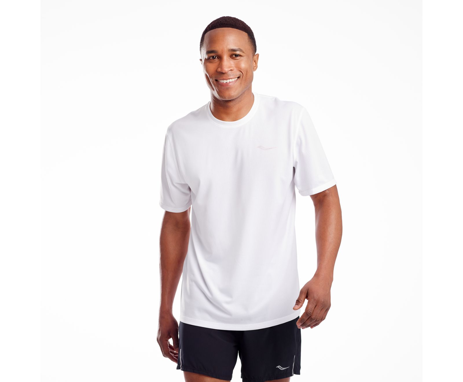 Men's Saucony Stopwatch Short Sleeve Shirts White | Singapore 641JPQJ